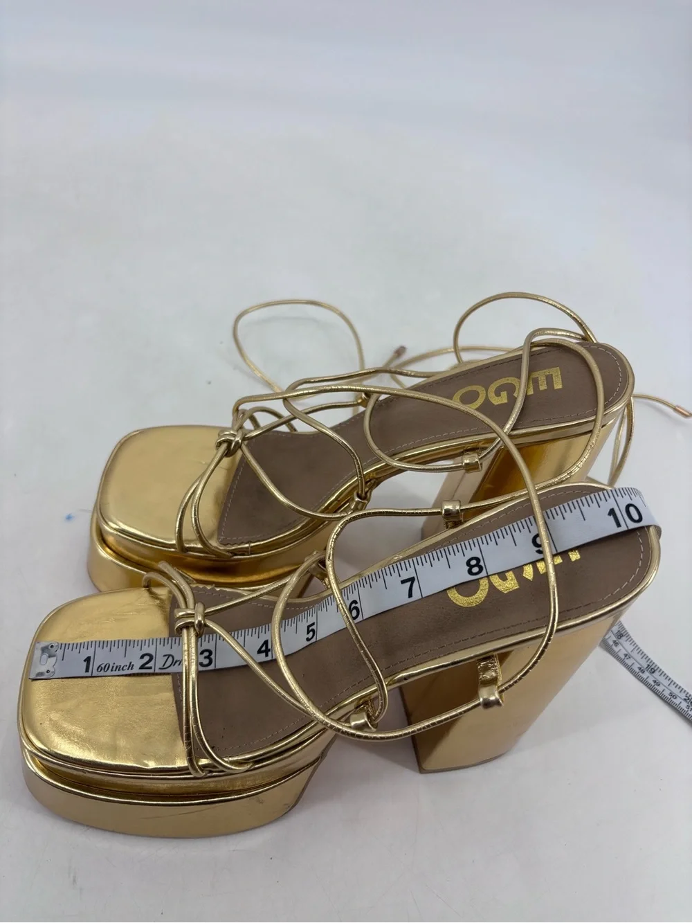 EGO x Stassie Mia Kylie Jenner Khloe Kardashian Metallic Retro 70s Platform Heel